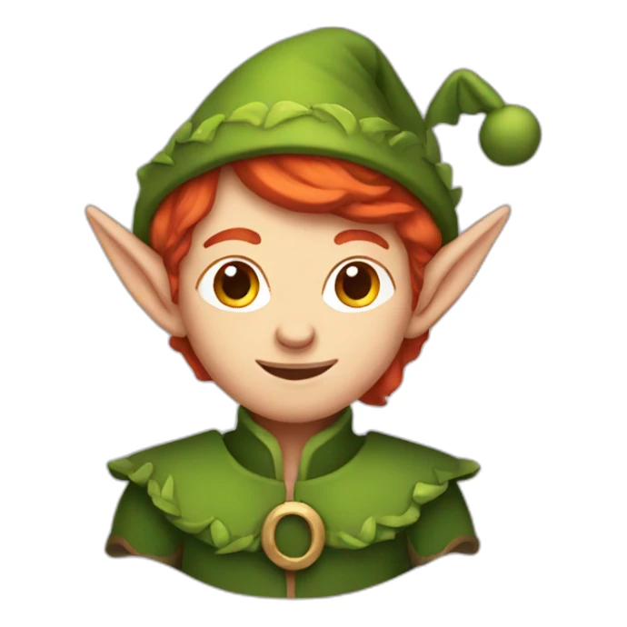Red-headed elf sticker