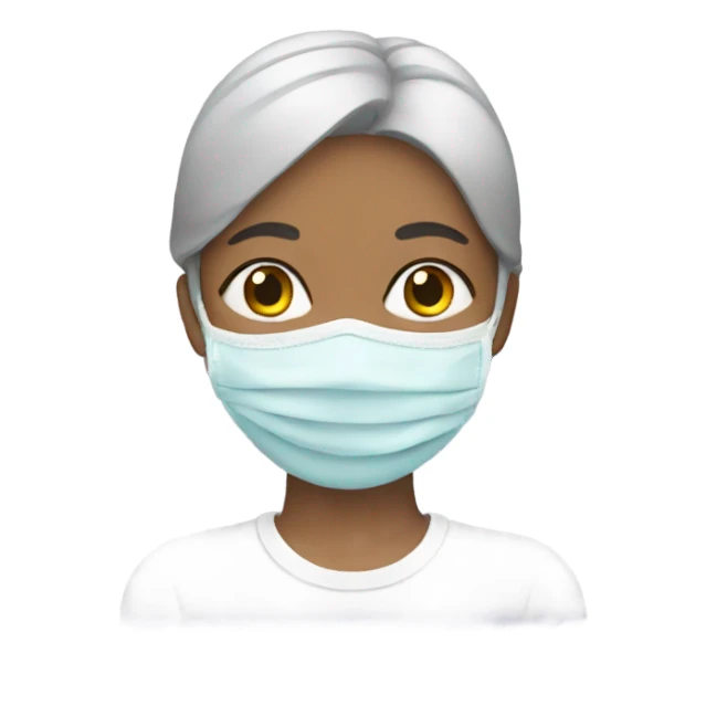 Lady with a facemask sticker