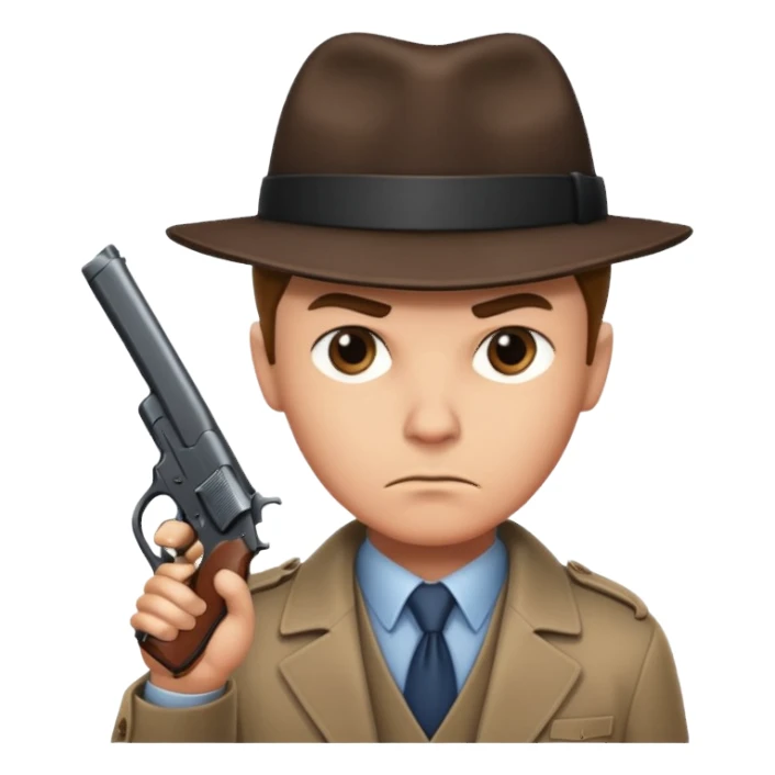 Detective  with gun  sticker