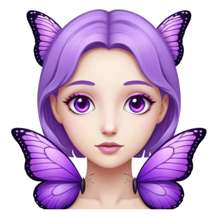 LILA and purple butterfly sticker