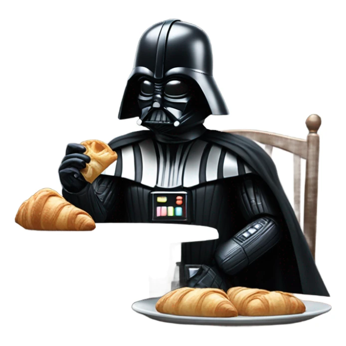 death vader eating a croissant  sticker