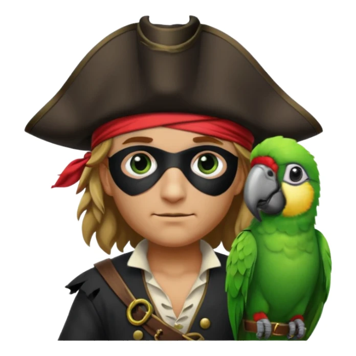 pirate and parrot sticker