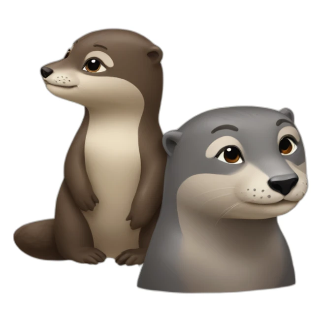 Angèle et une loutre sticker