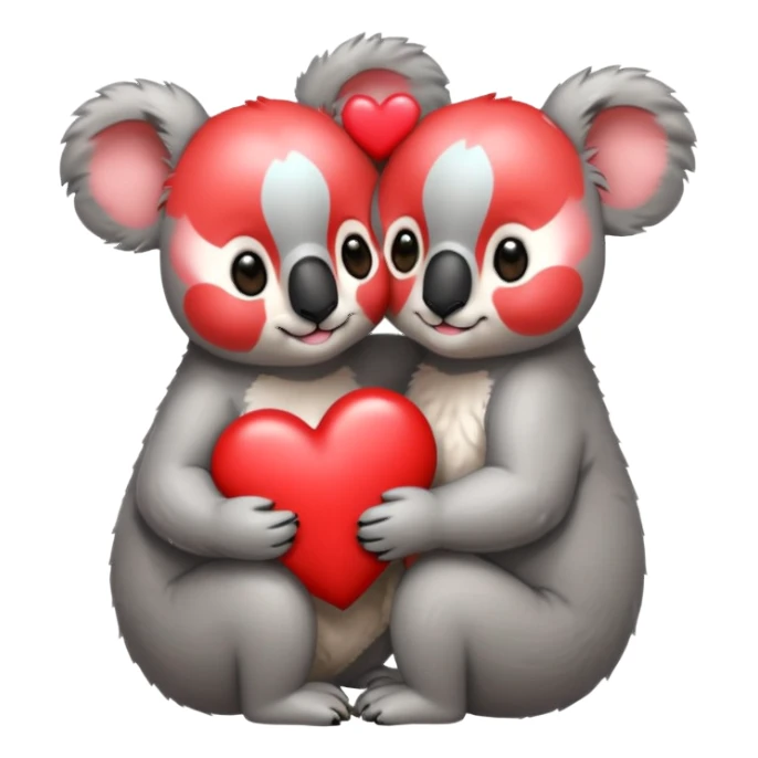 koalas cuddling with heart between them sticker