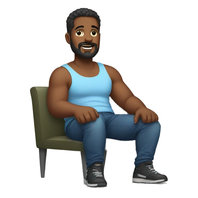 Big Dad sitting down with a tank top sticker