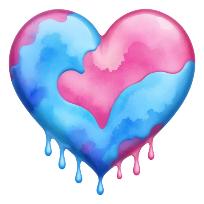 heart with a watercolor splash sticker