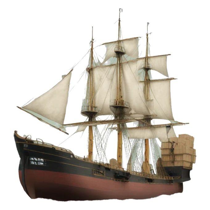19th century cargo ship sticker