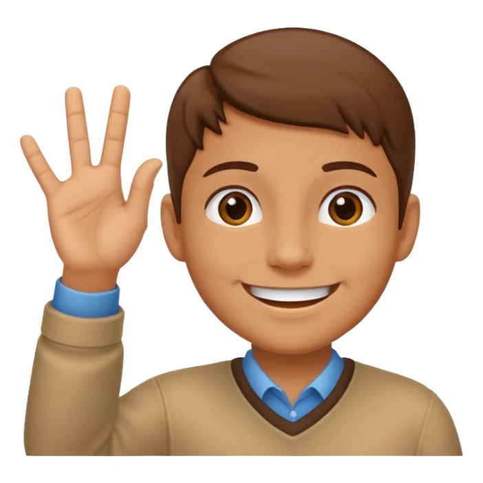 saying hello avatar up hand sticker