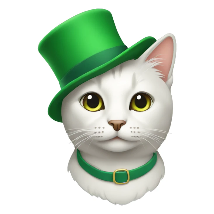 a cat with a green hat sticker