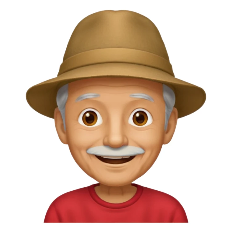 old guy with hat and red shirt sticker