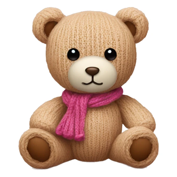 a teddy bear and a knit thread next to it sticker