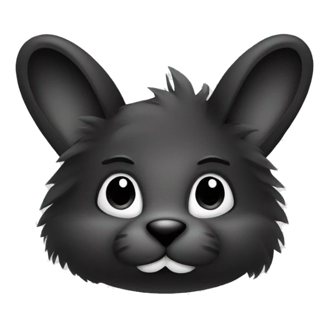 rabbit face with black fur, logo sticker