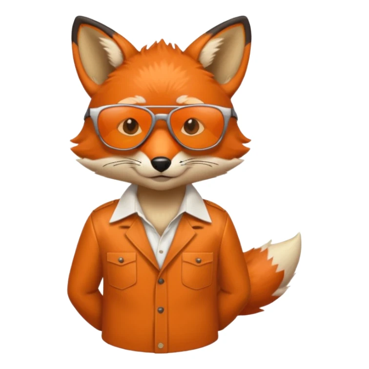 fox with sunglasses and shirt sticker