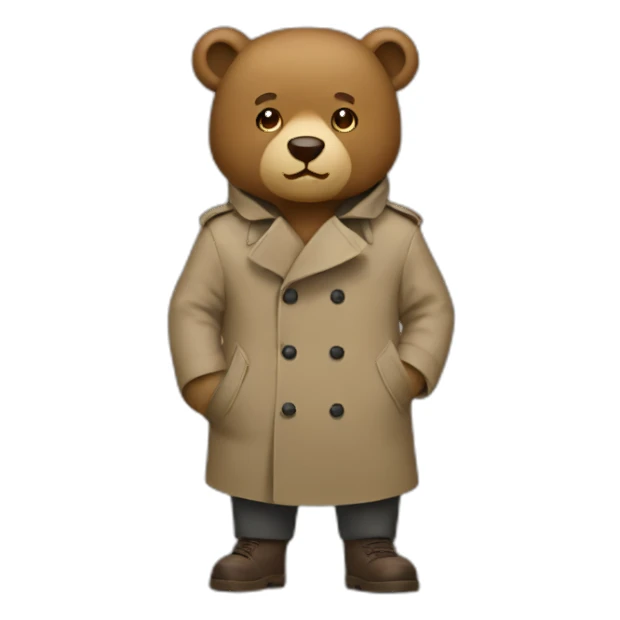 Bear in a trench coat sticker