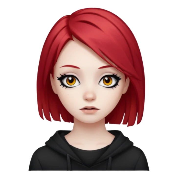 emo girl with red hair sticker