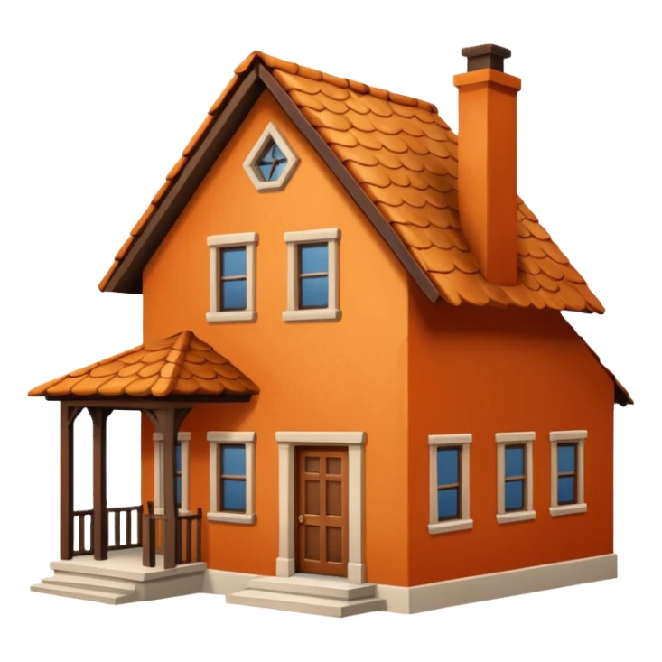 A burnt orange house sticker