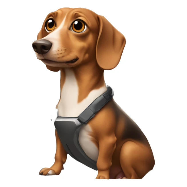 Weiner dog driving Tesla  sticker