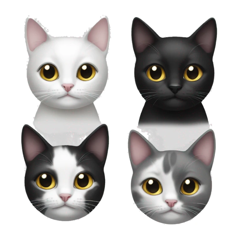 Black and white cats  sticker