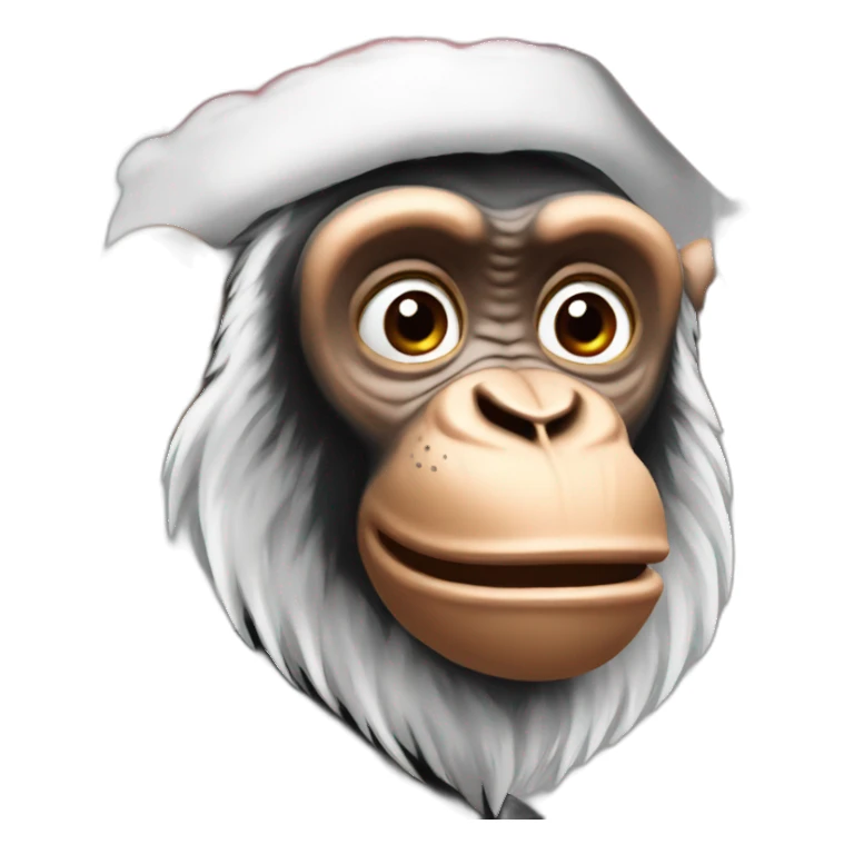 Chimpanzee santa sticker