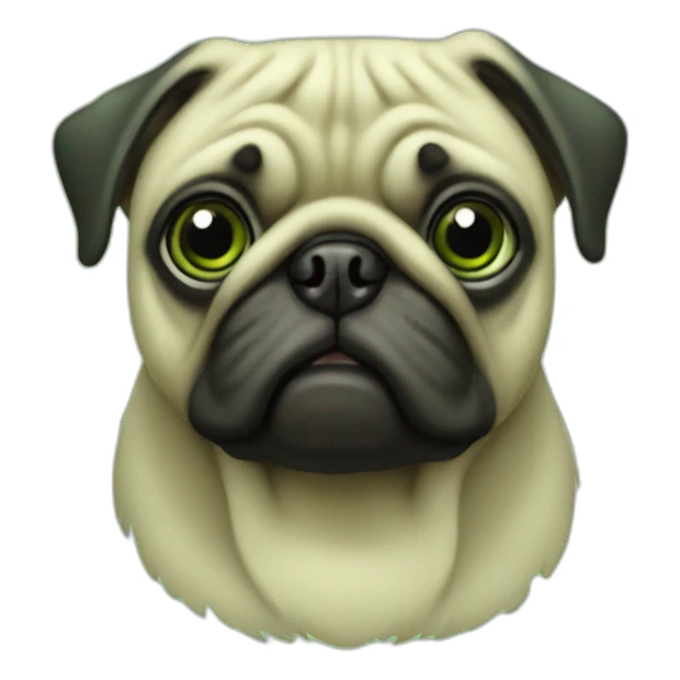 Green pug sticker