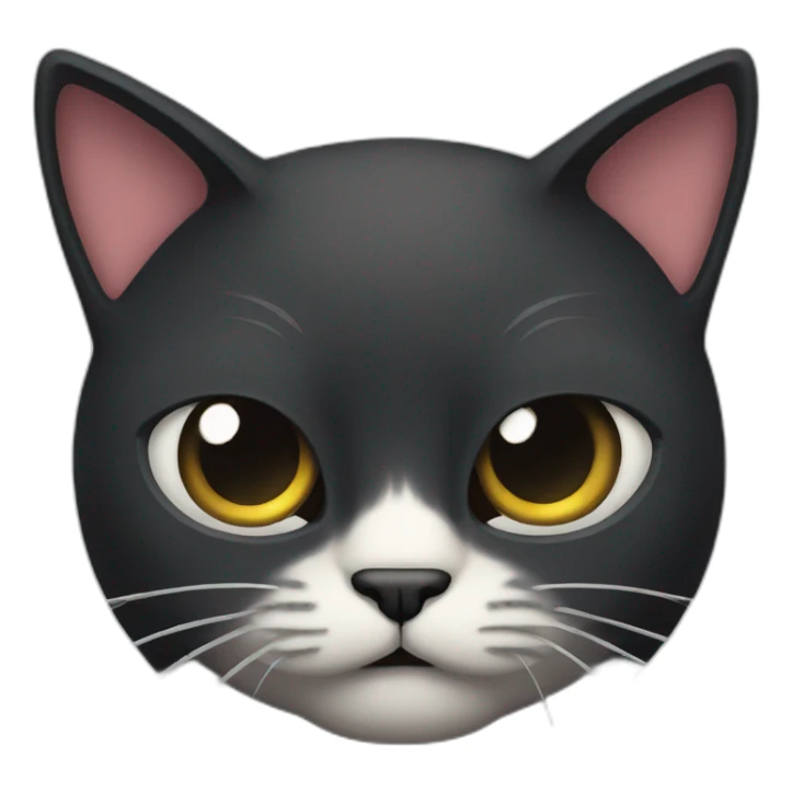 Big,angry, flufly, black, cat sticker