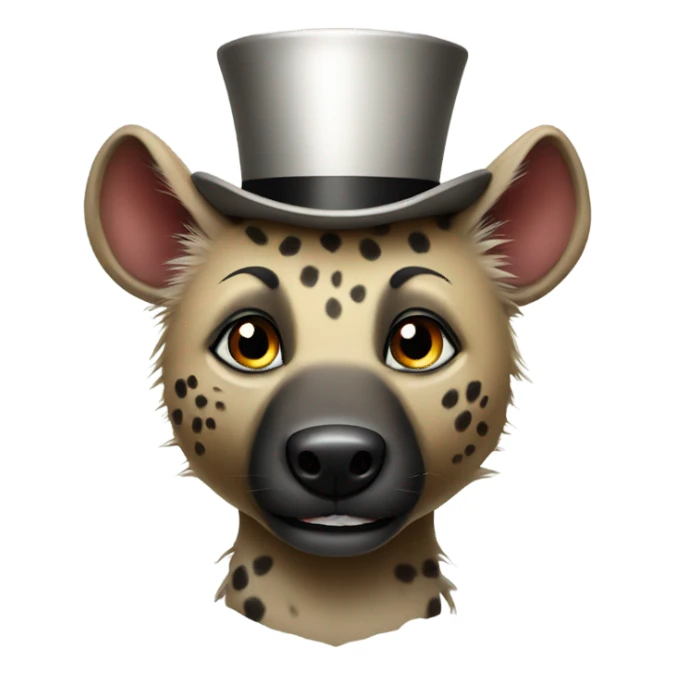 Cute hyena with a top hat sticker