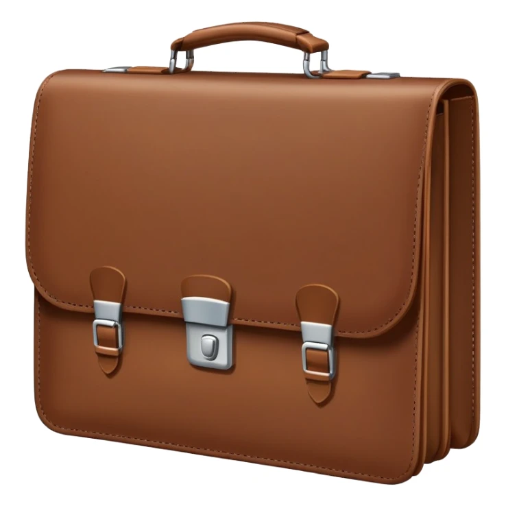  business briefcase slightly open with paper documents visible inside. sticker