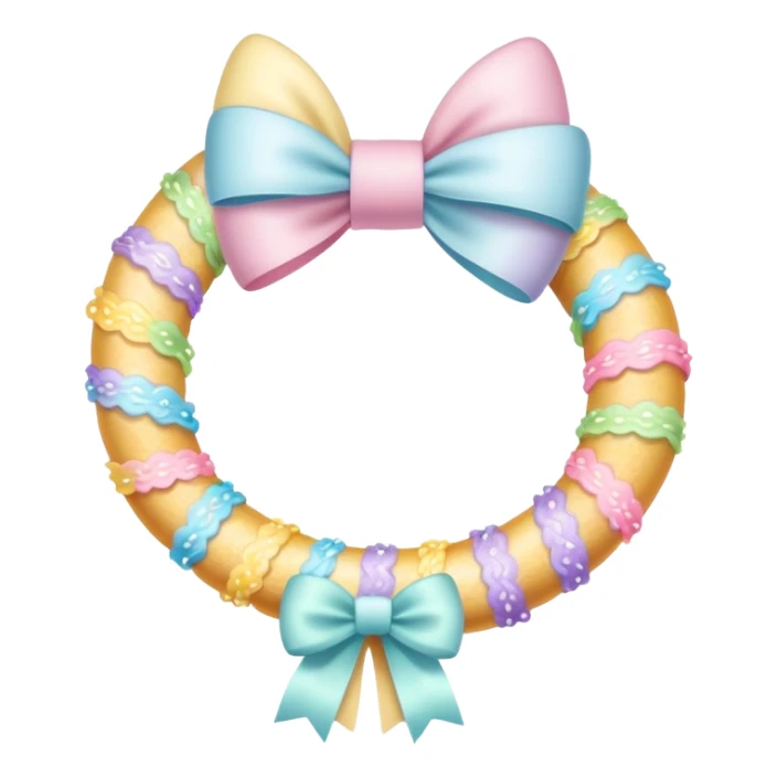 easter whip with decorative pastel colored bows sticker
