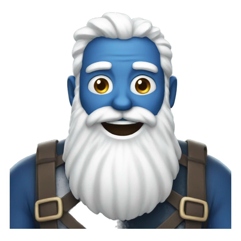 blue giant with a white beard smiling sticker