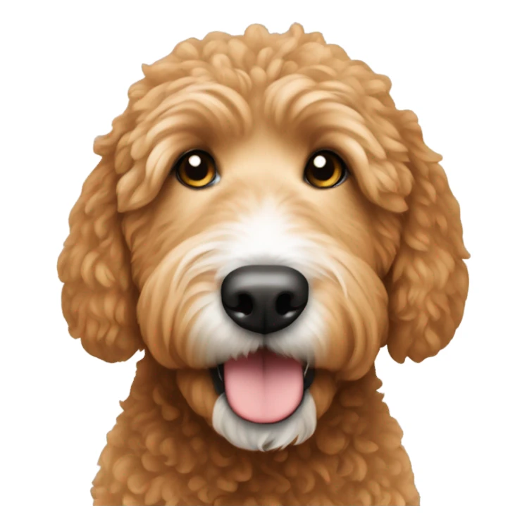 Ginger golden doodle with white nose sticker