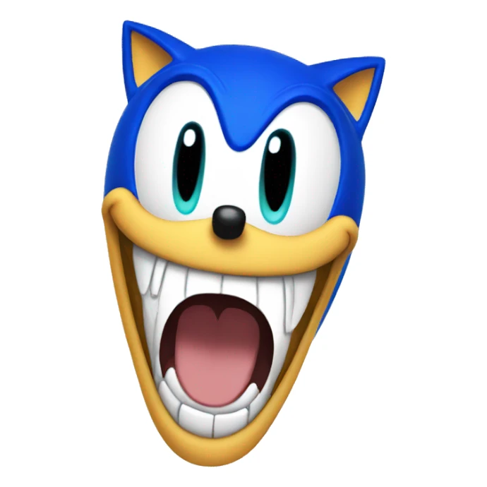 sonic covering mouth smiling sticker