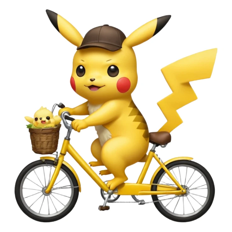 пікачу їде на велосипеді sticker