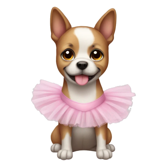 A cute dog wearing a ballet tutu sticker