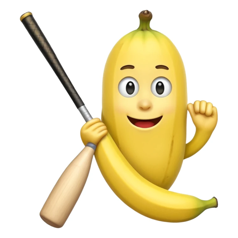 Banana holding baseball bat sticker