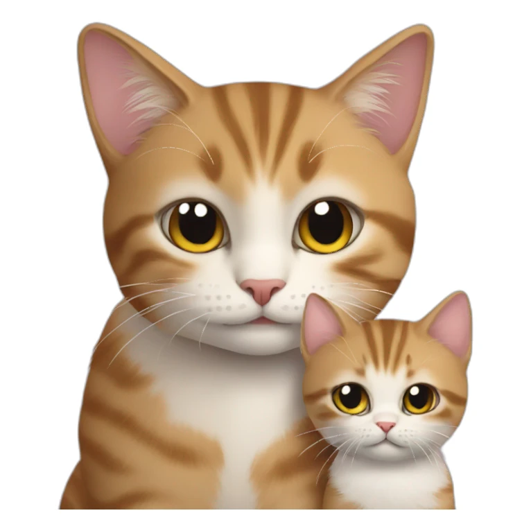 Cat avec un bebe chat sticker