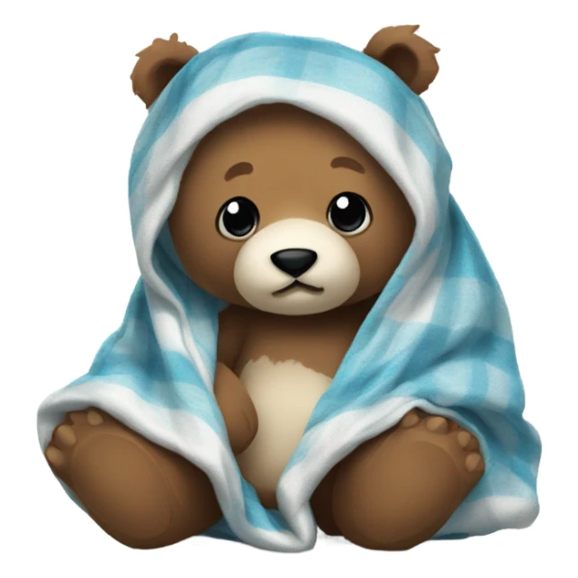 A teddy bear is with a panda bear in a blanket sticker