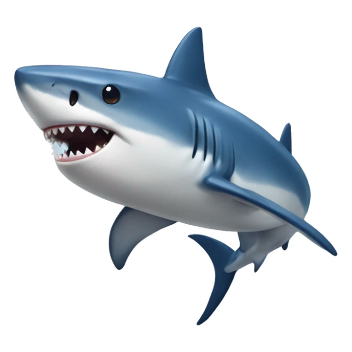 shark with navy blue bow sticker