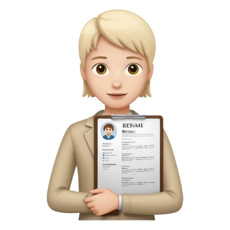 resume with profile photo, simple, clear sticker
