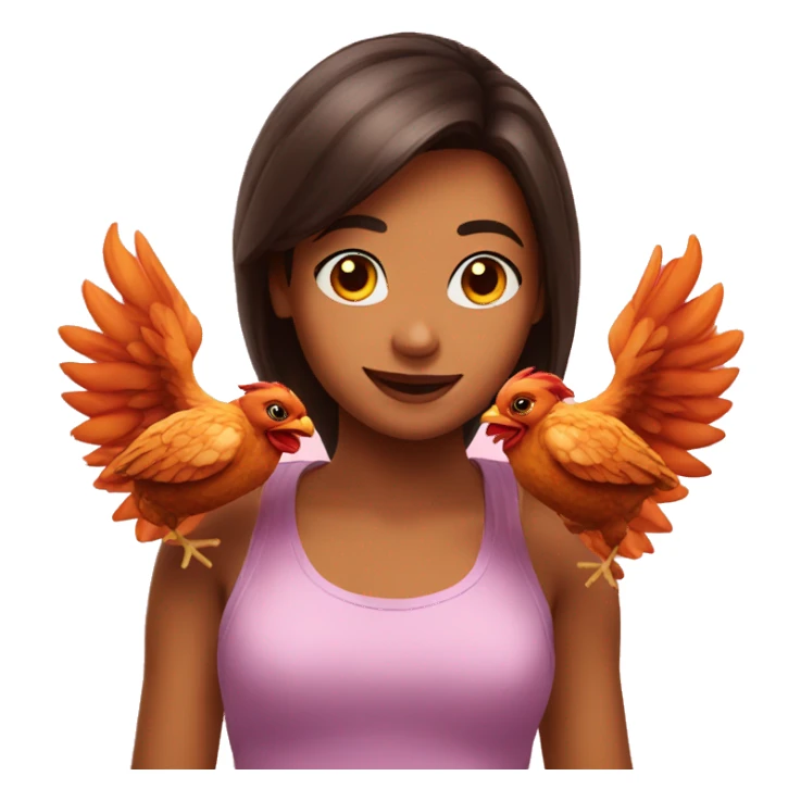 a girl flying with two bbq chicken wings on her back sticker