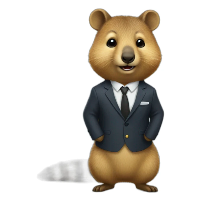 quokka wearing suit sticker