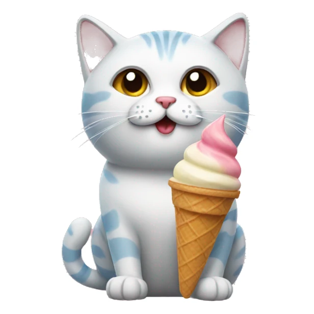 cat with ice cream sticker