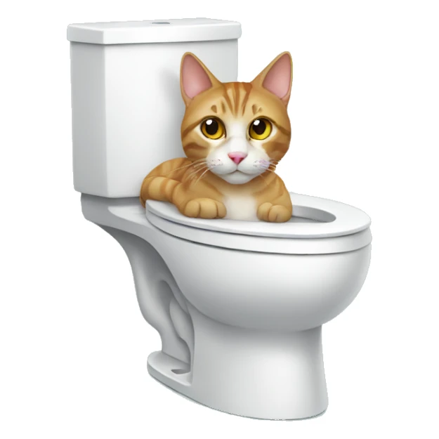 cat on the toilet sticker