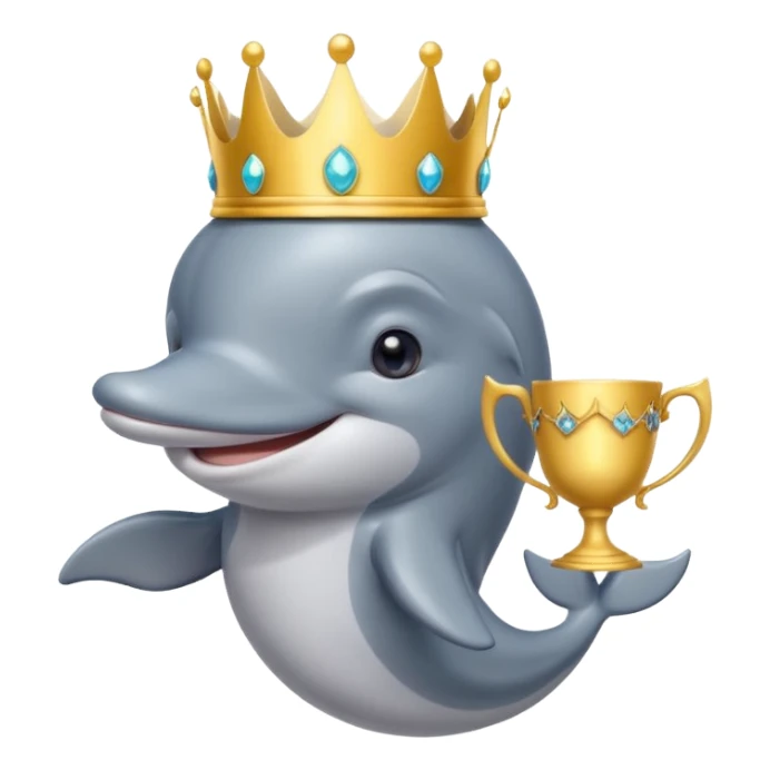 Ένα γλυκό δελφίνι με ένα στεμα και ένα κυπελο sticker