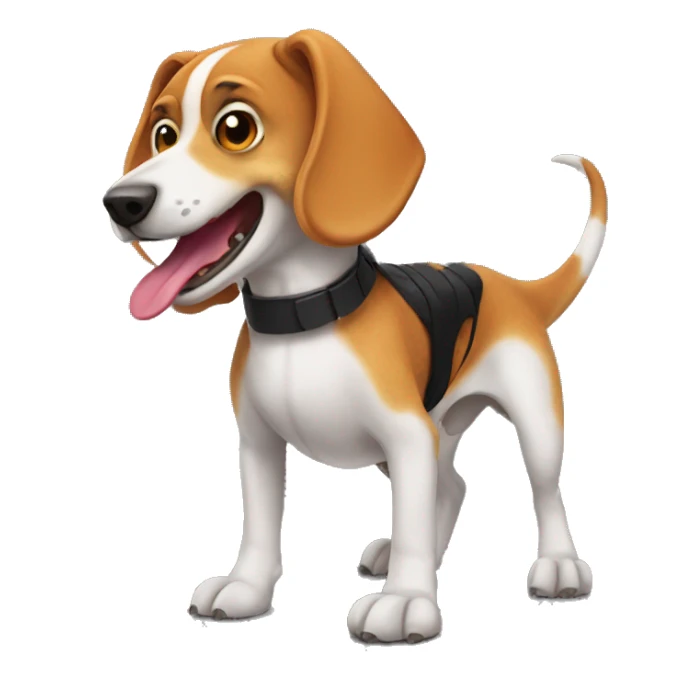 Beagle wearing a dinosaur costume sticker