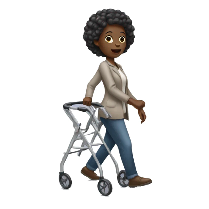black woman using walker sticker