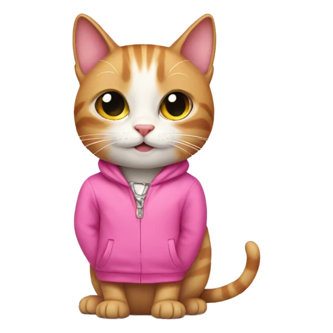 cat with pink clothes sticker