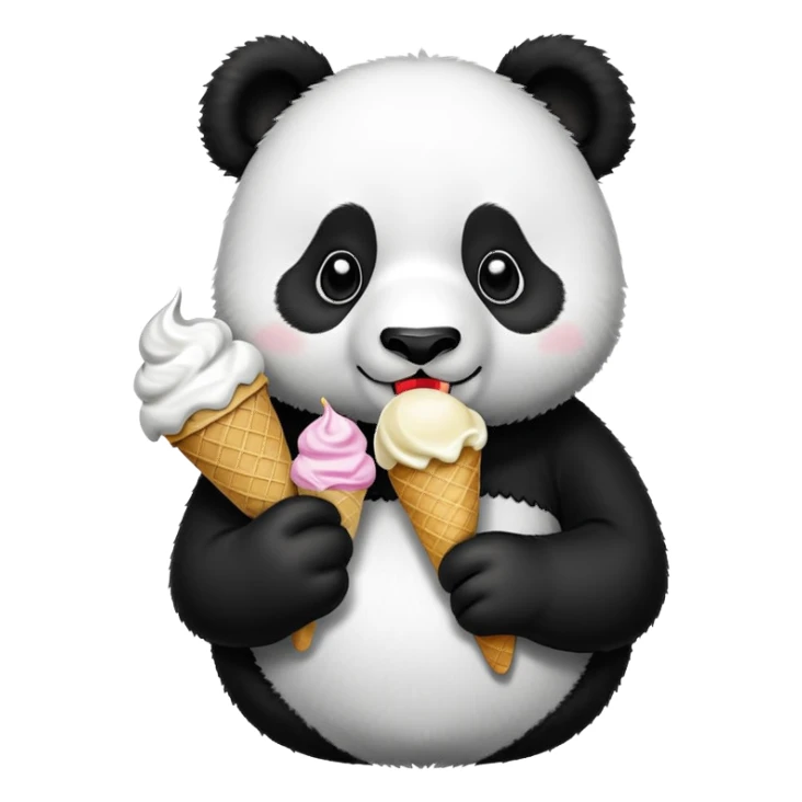 Panda eating ice cream sticker