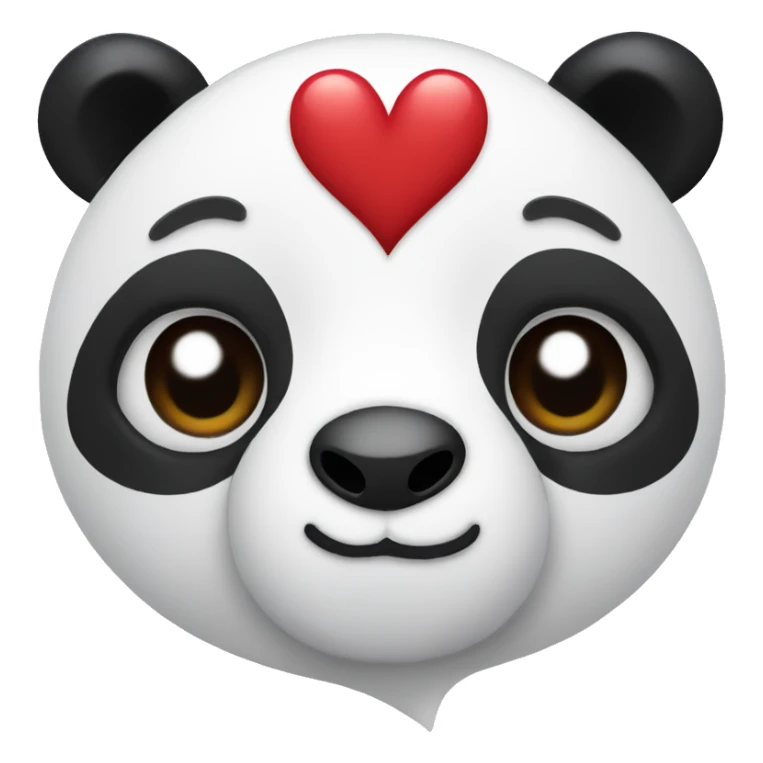 Panda with hearts as eyes  sticker