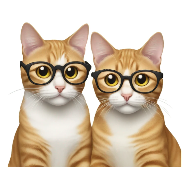 Two cats wearing glasses sticker