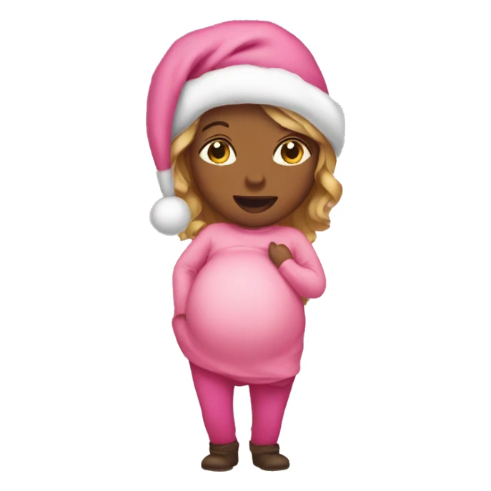 Pink pregnant Christmas  sticker